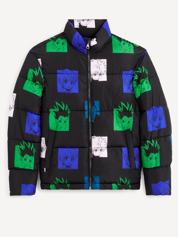 Celio Grün-schwarze Herren gesteppte Winterjacke Celio Hunter & Hunter