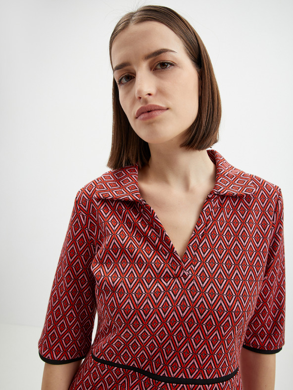Orsay Rosa und rot gemustertes Damenkleid ORSAY
