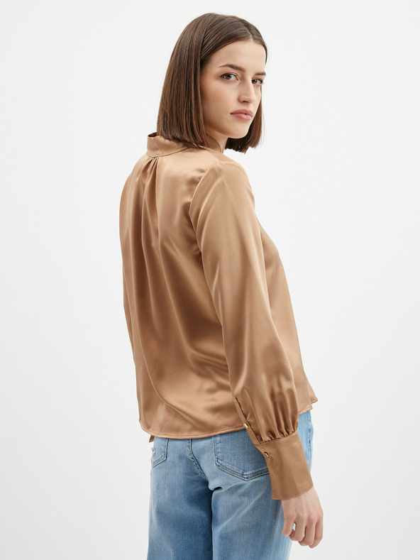 Orsay Hellbraune Satinbluse ORSAY