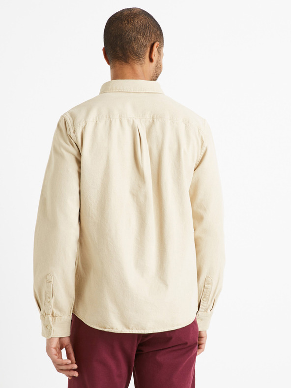 Celio Cremefarbenes Herren-Jeanshemd Celio Daindie