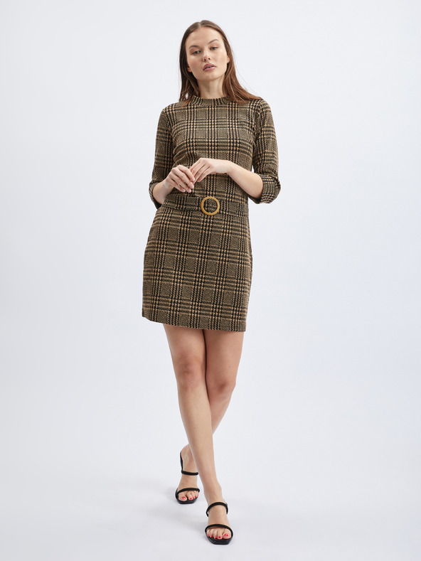Orsay Braunes gemustertes Damenkleid ORSAY