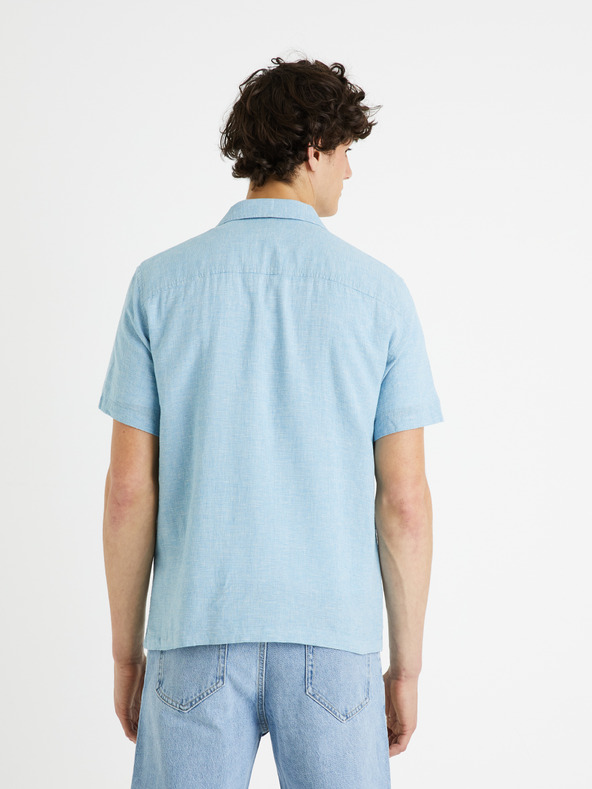 Celio Hellblaues Herren-Leinenhemd Celio Fatext