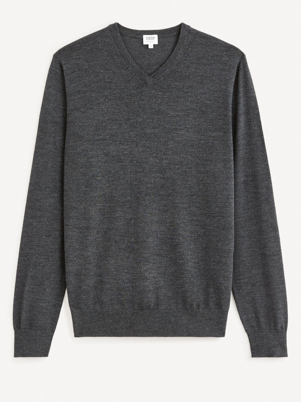 Celio Dunkelgrauer Herren-Wollpullover Celio Semeriv