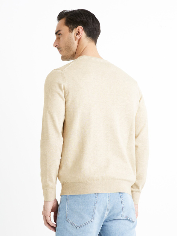 Celio Beige Herrenpullover Celio Decotonv
