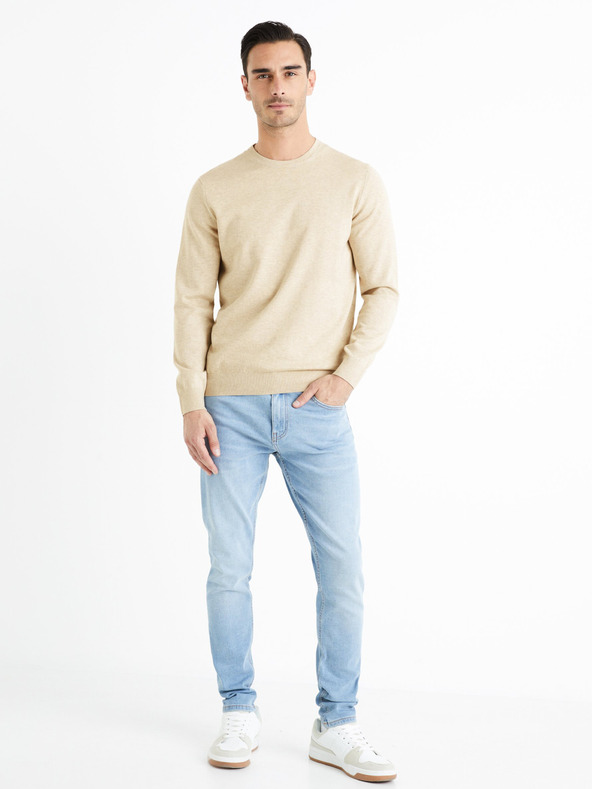 Celio Beige Herrenpullover Celio Decotonv