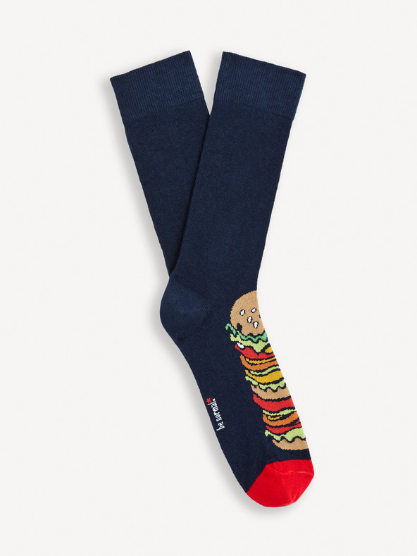 Celio Dunkelblaue gemusterte Herrensocken Celio Burger