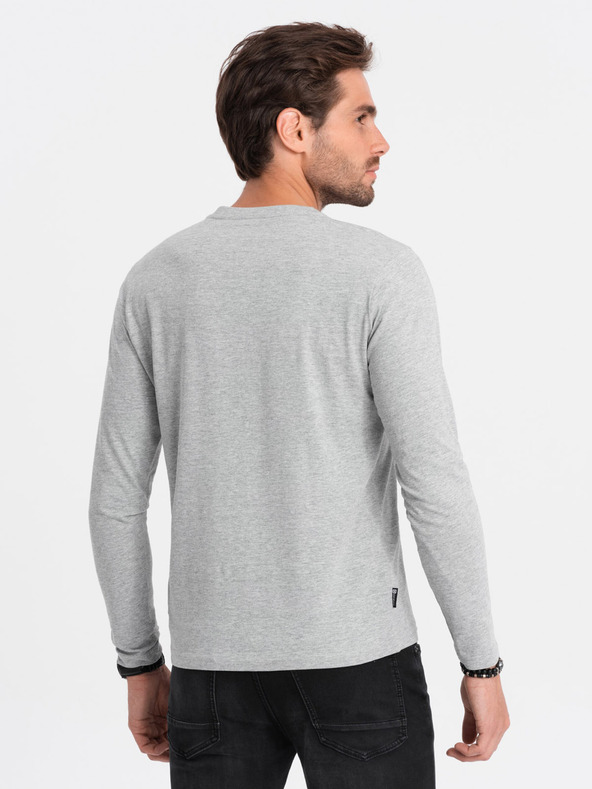Ombre Clothing Graues Herren-Button-Down-Hemd Ombre Clothing HENLEY