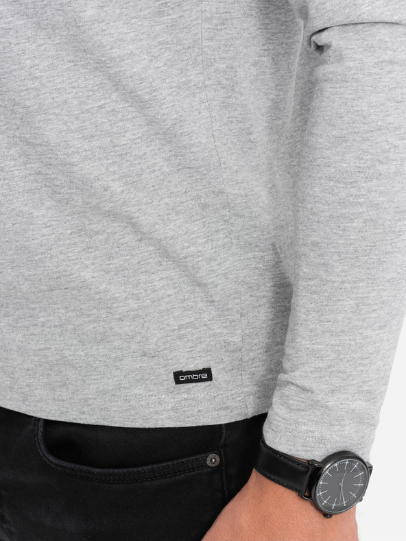 Ombre Clothing Graues Herren-Button-Down-Hemd Ombre Clothing HENLEY