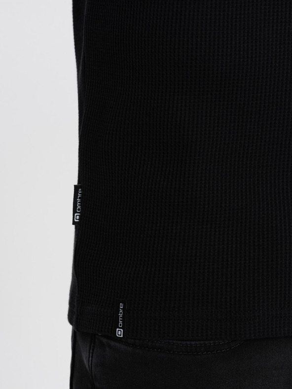 Ombre Clothing Schwarzes Herren-Basic-Hemd mit Tasche Ombre Clothing