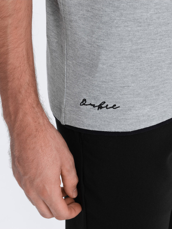 Ombre Clothing Graues Herren-Poloshirt Ombre Clothing