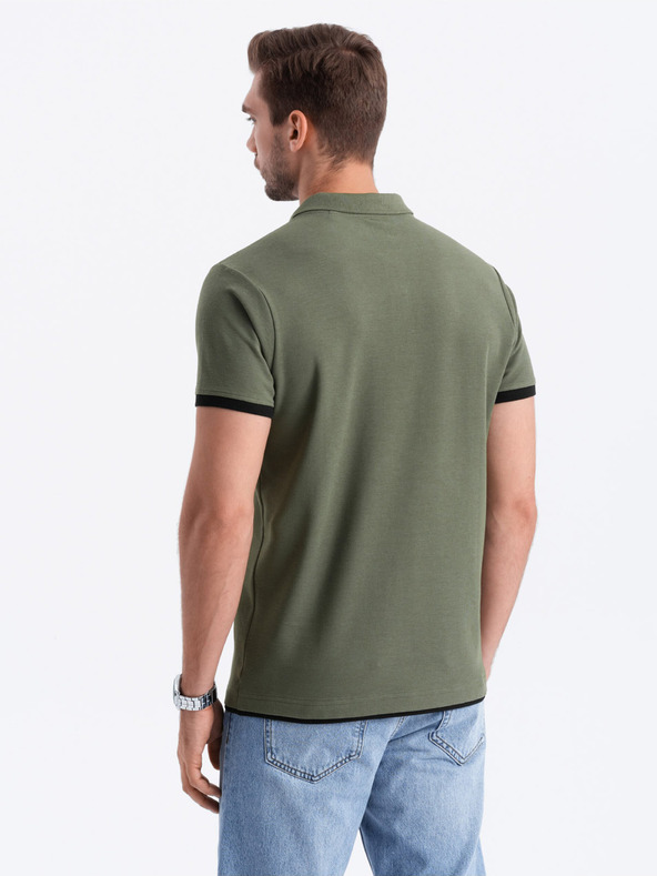 Ombre Clothing Grünes Herren-Poloshirt Ombre Clothing