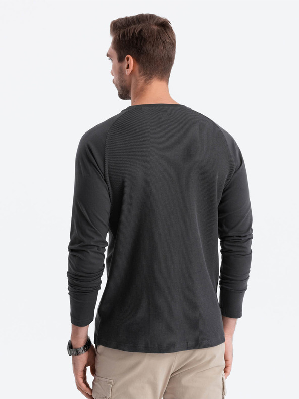 Ombre Clothing Dunkelgraues Herren-Basic-Hemd mit Tasche Ombre Clothing