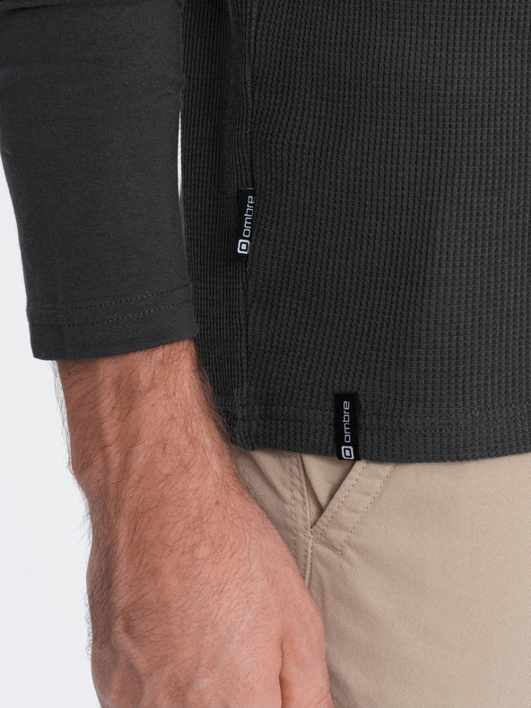 Ombre Clothing Dunkelgraues Herren-Basic-Hemd mit Tasche Ombre Clothing