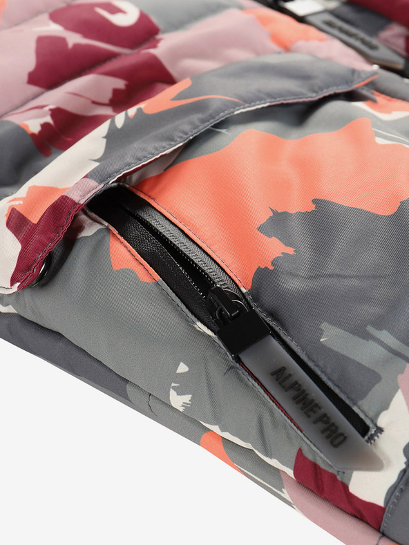 ALPINE PRO Grau-rosa Mädchenjacke mit PTX Alpine Pro Werdo-Membran