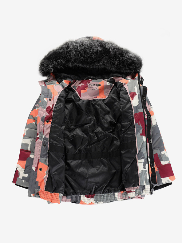 ALPINE PRO Grau-rosa Mädchenjacke mit PTX Alpine Pro Werdo-Membran