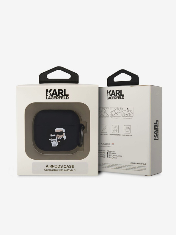 Karl Lagerfeld 3D Logo NFT Karl und Choupette Silikonhülle für AirPods 3 Schwarz Karl Lagerfeld