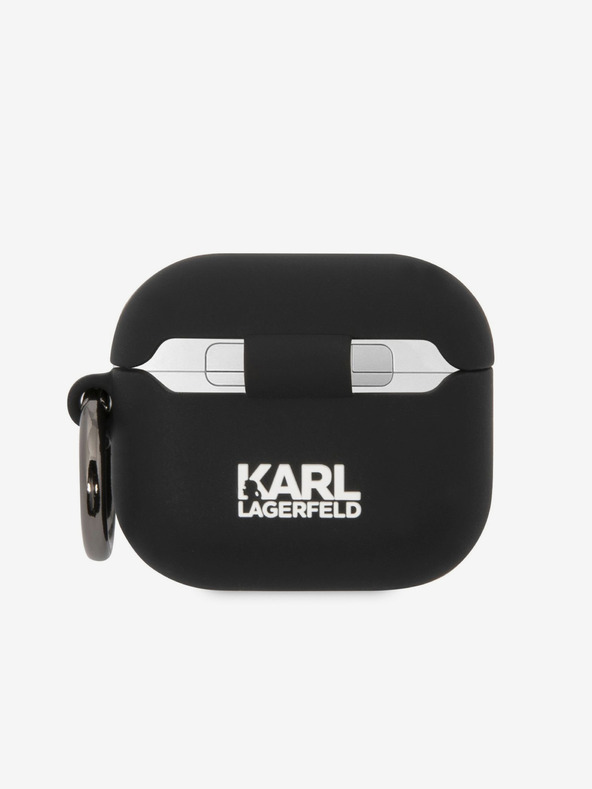 Karl Lagerfeld 3D-Logo NFT Karl Head Silikonhülle für Airpods 3 Schwarz Karl Lagerfeld