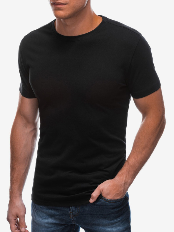 Edoti Schwarzes Herren-Basic-T-Shirt Edoti
