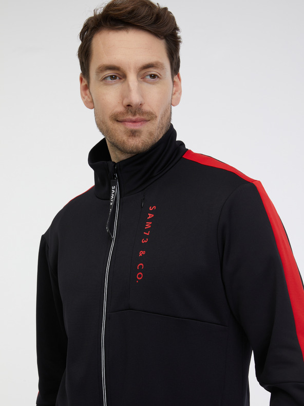 Sam 73 Schwarzes Herren-Sweatshirt mit Reißverschluss SAM 73 Lucas