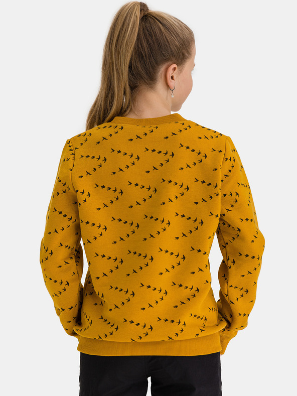 Sam 73 Senfgelbes gemustertes Mädchen-Sweatshirt SAM 73