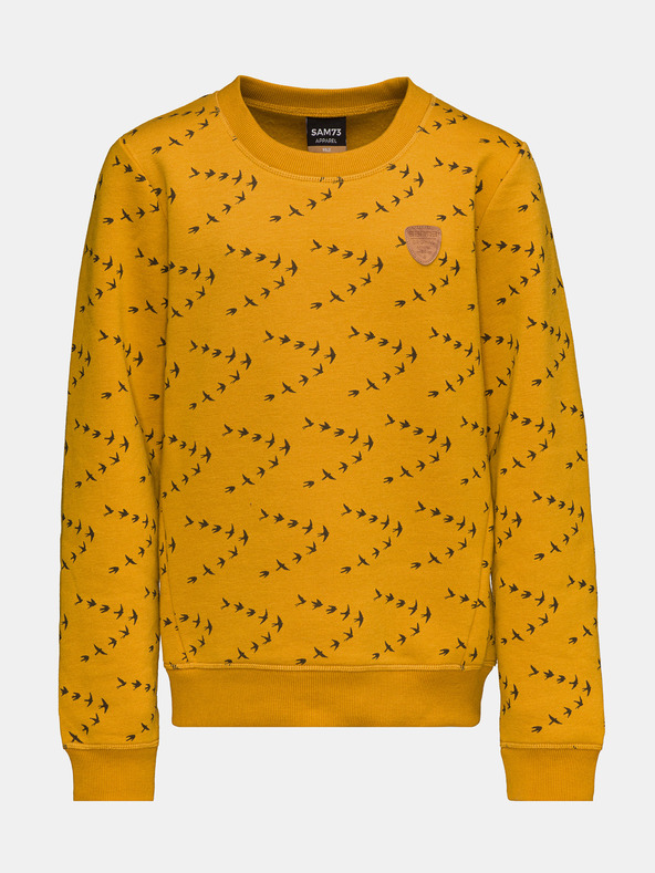 Sam 73 Senfgelbes gemustertes Mädchen-Sweatshirt SAM 73