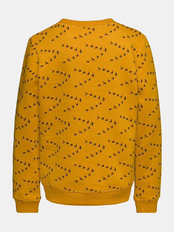 Sam 73 Senfgelbes gemustertes Mädchen-Sweatshirt SAM 73