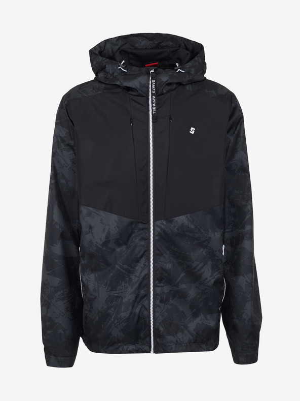 Sam 73 Schwarze, leichte, gemusterte Herrenjacke SAM 73 Antonio