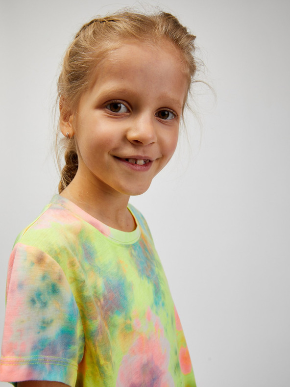 Sam 73 Türkis und gelb gemustertes Mädchen-T-Shirt SAM73 Auriga