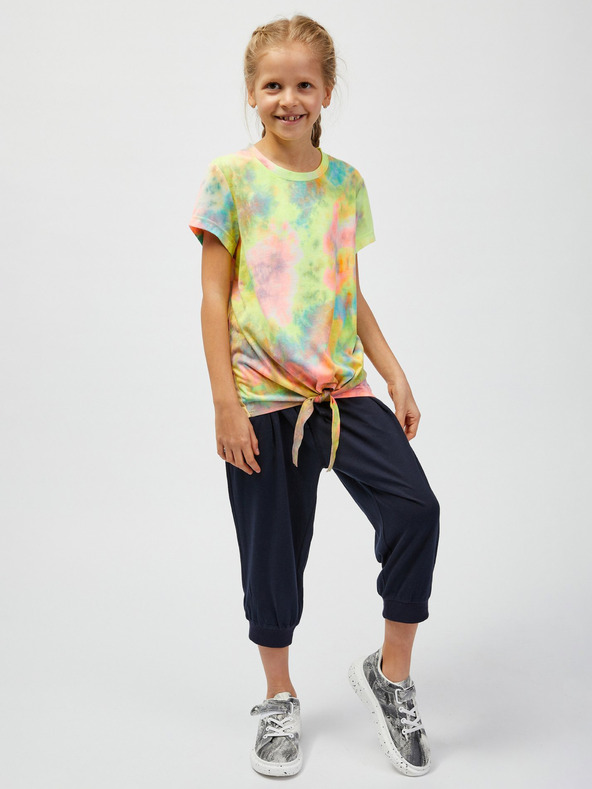 Sam 73 Türkis und gelb gemustertes Mädchen-T-Shirt SAM73 Auriga