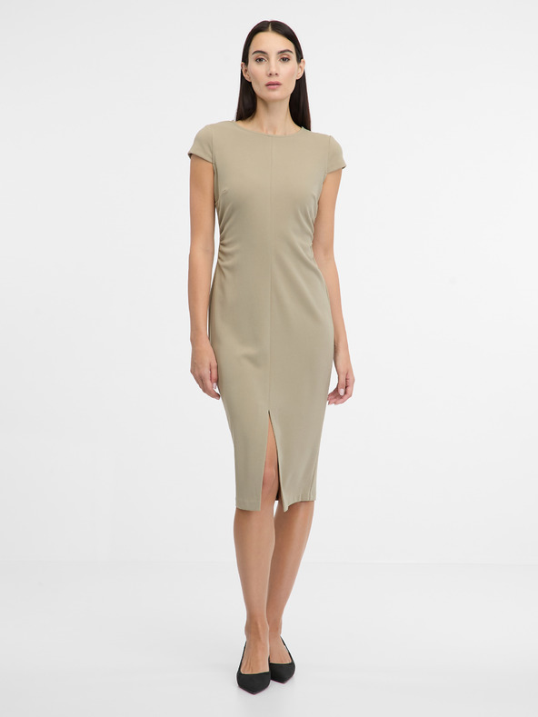 Orsay Beigefarbenes Damen Midikleid ORSAY