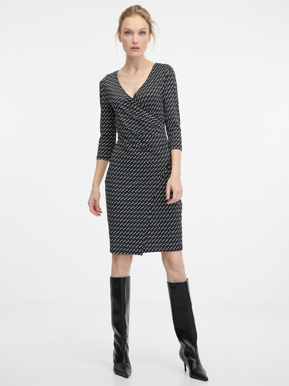 Orsay Schwarzes knielanges Damenkleid ORSAY