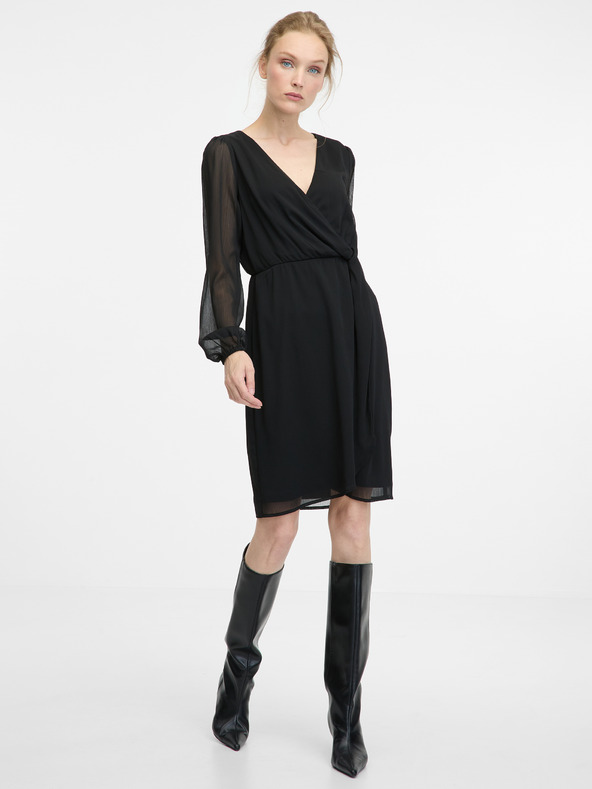 Orsay Schwarzes knielanges Damenkleid ORSAY