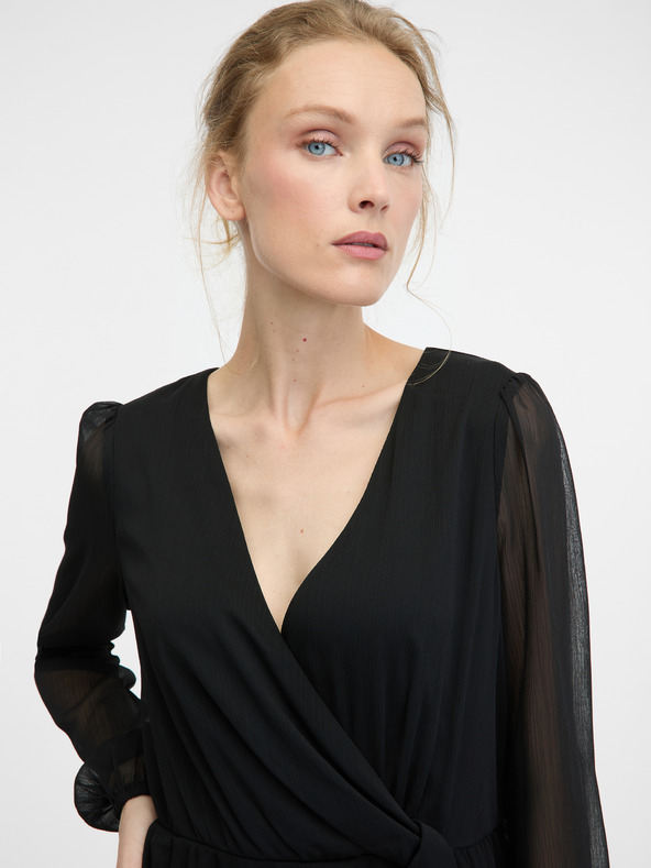 Orsay Schwarzes knielanges Damenkleid ORSAY