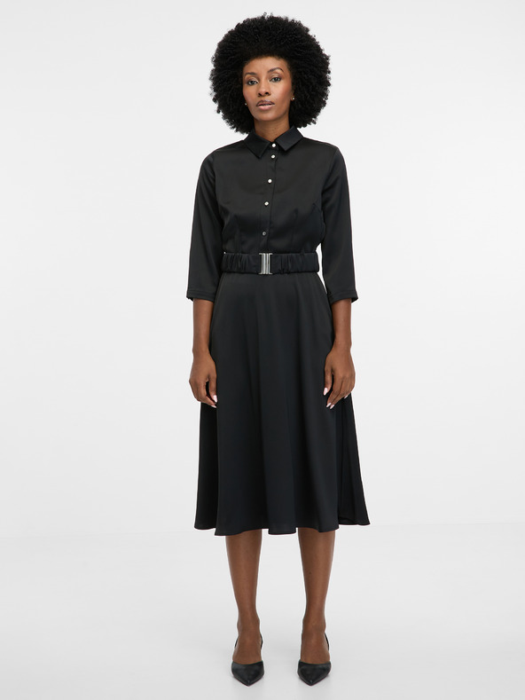 Orsay Schwarzes knielanges Damenkleid ORSAY
