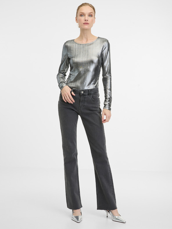 Orsay Silbernes Damen-Langarm-T-Shirt ORSAY