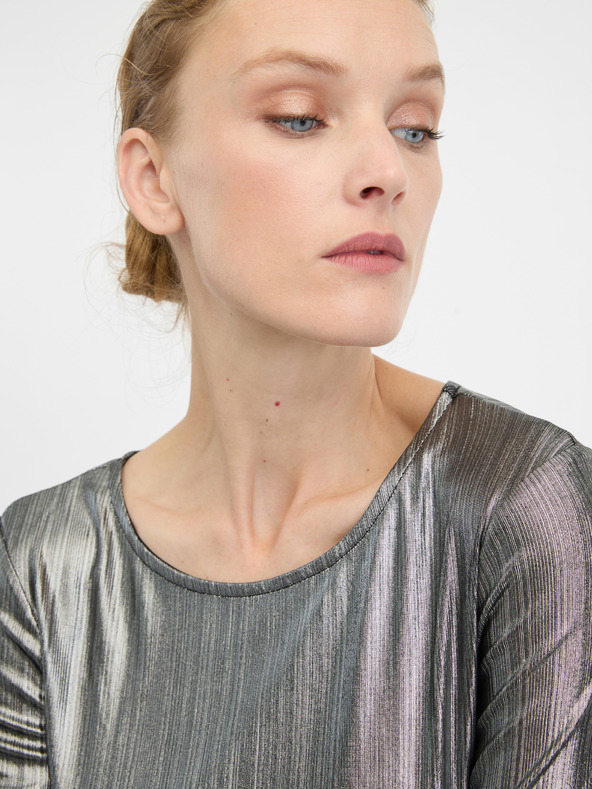 Orsay Silbernes Damen-Langarm-T-Shirt ORSAY