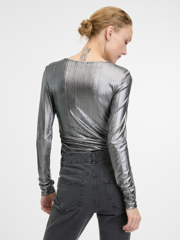 Orsay Silbernes Damen-Langarm-T-Shirt ORSAY