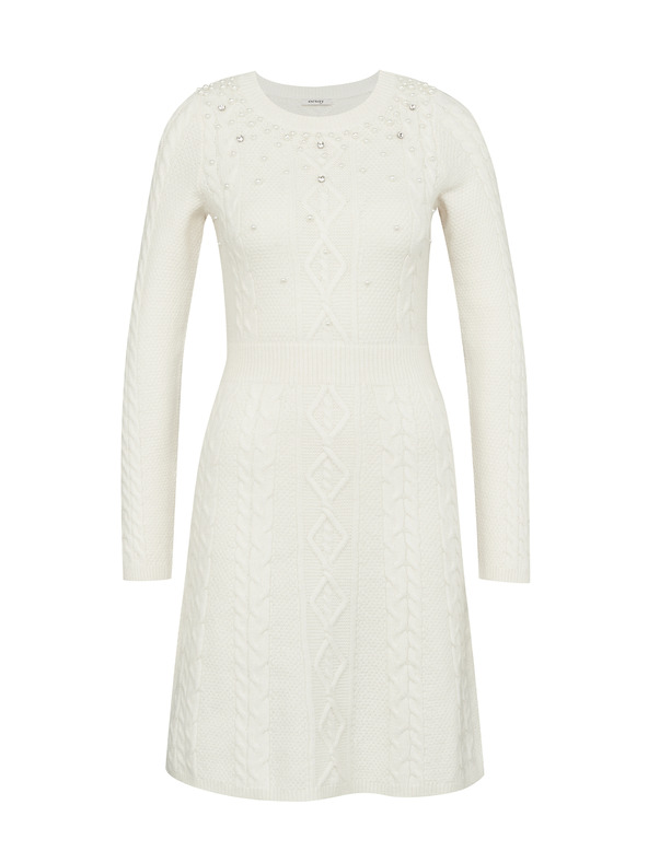 Orsay Cremefarbenes knielanges Damenkleid ORSAY
