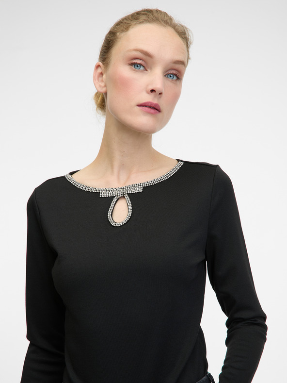 Orsay Schwarze Damenbluse mit langen Ärmeln ORSAY