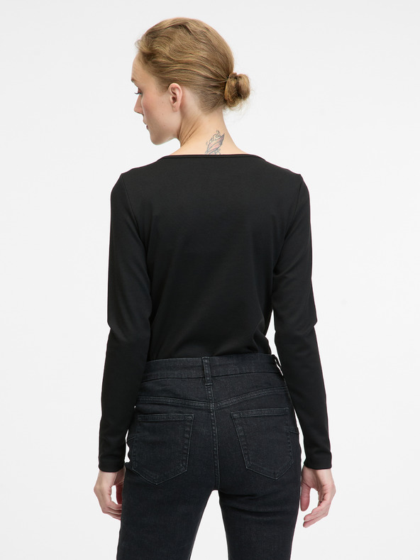 Orsay Schwarze Damenbluse mit langen Ärmeln ORSAY