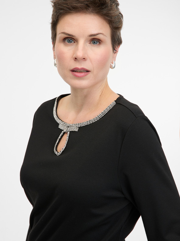 Orsay Schwarze Damenbluse mit langen Ärmeln ORSAY