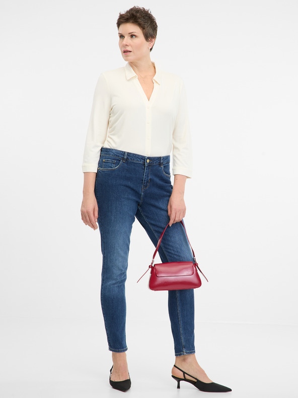 Orsay Cremefarbene Damenbluse mit Kragen ORSAY