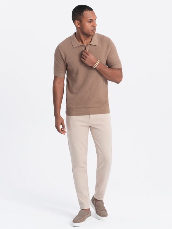 Ombre Clothing Beige Herren Karottenhose Ombre Clothing