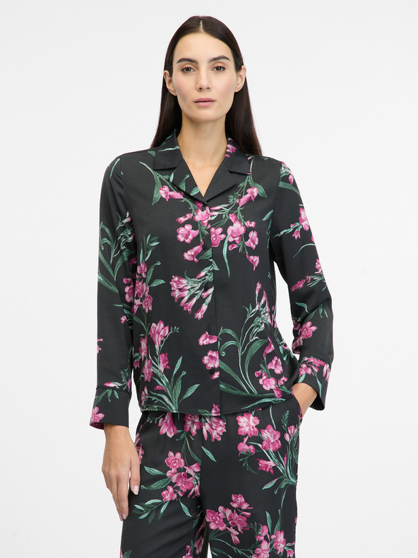 Orsay Schwarzes Damen-Satin-Nachthemd ORSAY