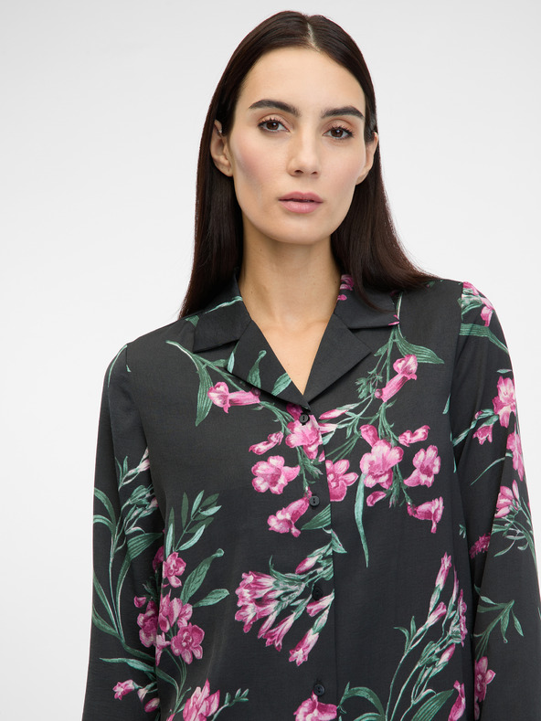 Orsay Schwarzes Damen-Satin-Nachthemd ORSAY