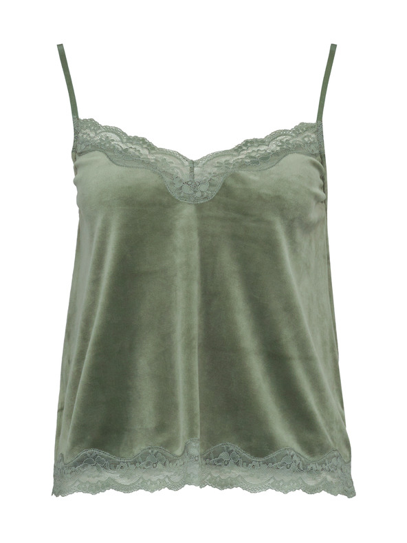 Orsay Khakifarbenes Damen-Pyjama-Top aus Sämischleder ORSAY