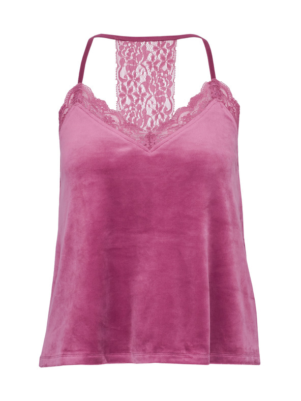 Orsay Rosa Damen-Pyjama-Top aus Wildleder ORSAY
