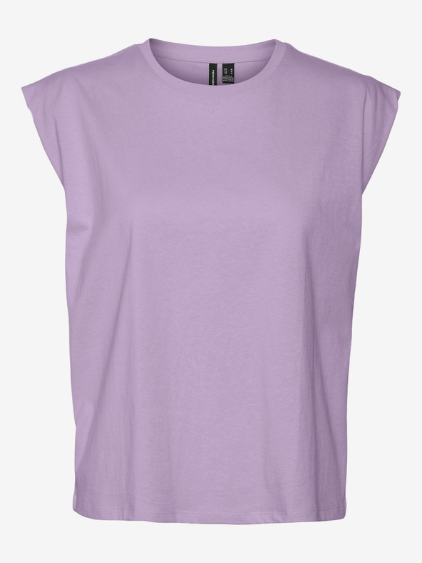 Vero Moda Hellviolettes VERO MODA Damen Basic-T-Shirt Panna