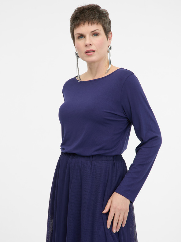 Orsay Dunkelblaues Damen-Langarmshirt ORSAY