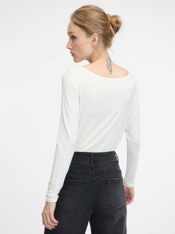 Orsay Weißes langärmeliges Damen T-Shirt ORSAY